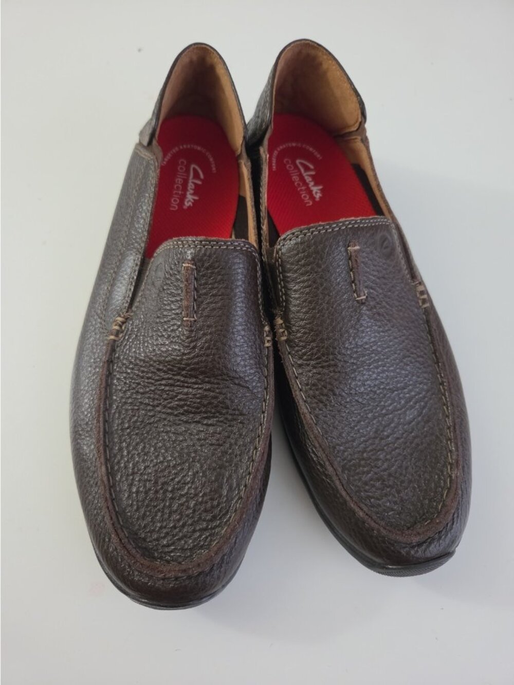 Clarks Gorwin Step Leather Loafers Mens 10.5M Dark Brown